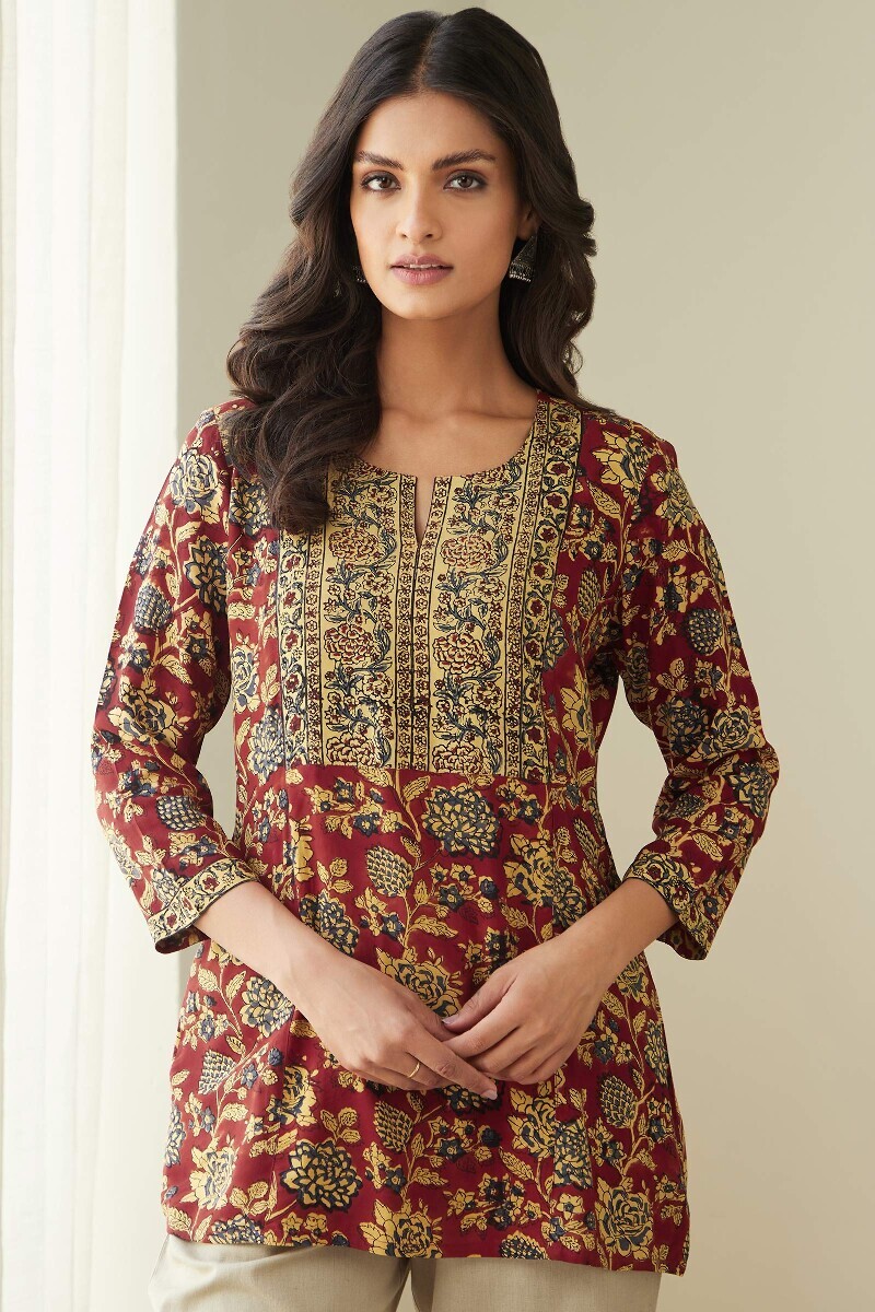 Bagru Hand Block-Printed Viscose Top