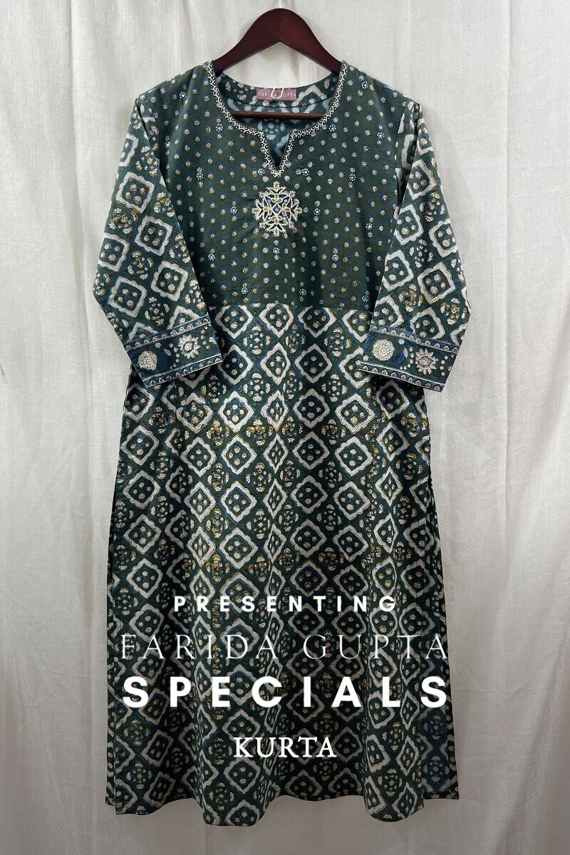 Bagru Hand Block-Printed Straight Cotton Kurta