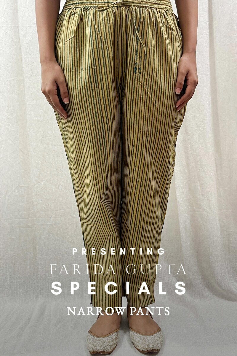 Ajrak Hand Block-Printed Cotton Narrow Pants
