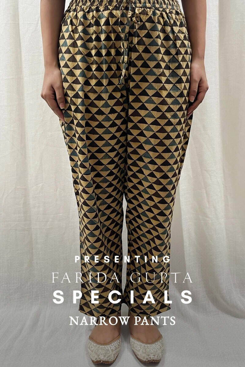 Ajrak Hand Block-Printed Cotton Narrow Pants