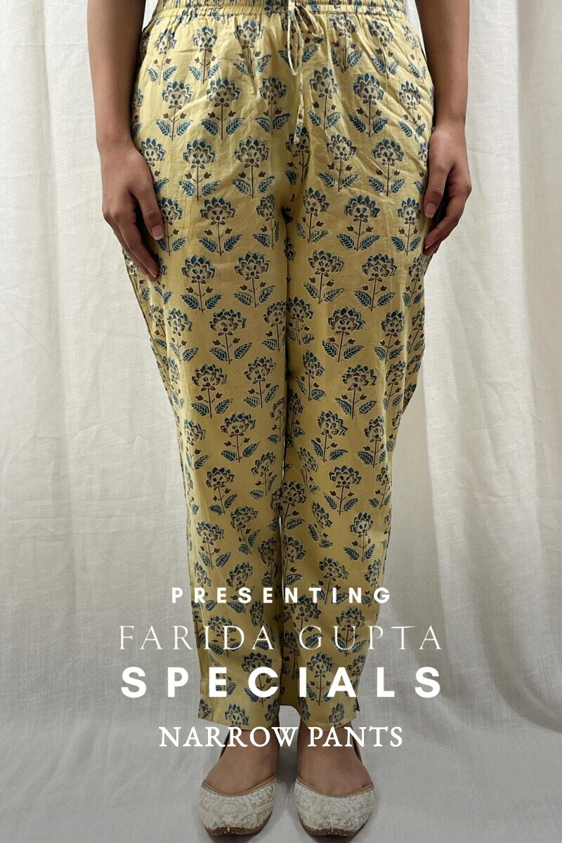 Ajrak Hand Block-Printed Cotton Narrow Pants