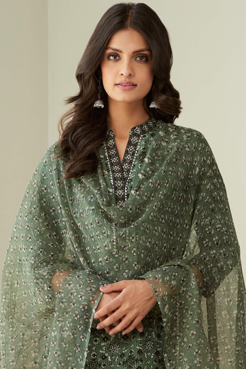 Bagru Hand Block-Printed Kota Dupatta