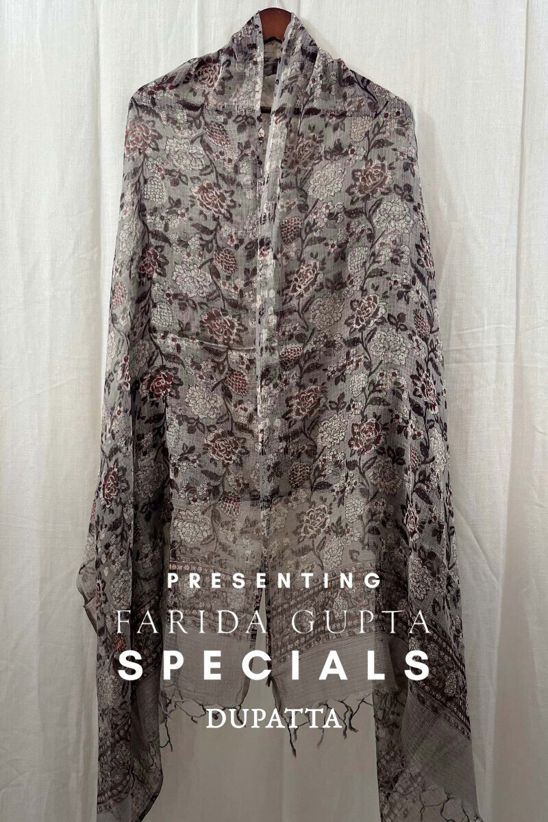 Bagru Hand Block-Printed Kota Dupatta