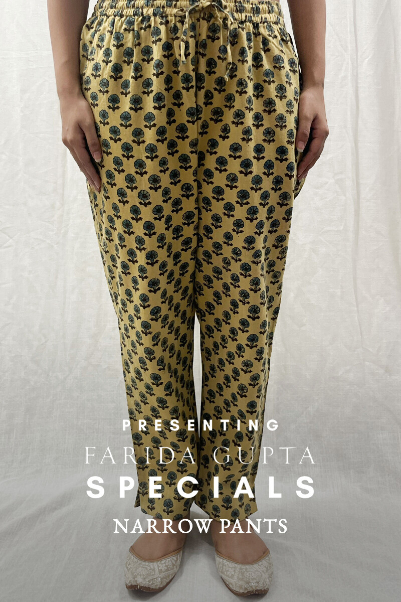 Ajrak Hand Block-Printed Cotton Narrow Pants