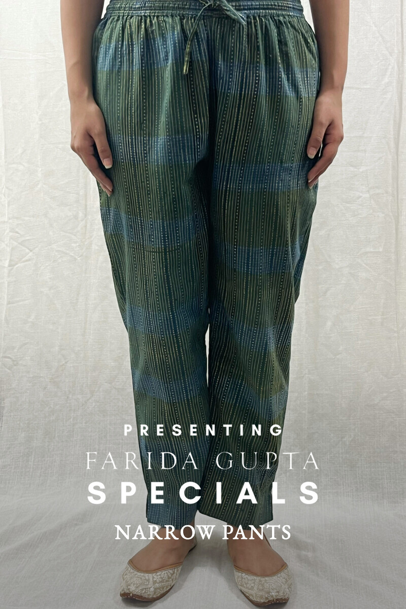 Ajrak Hand Block-Printed Cotton Narrow Pants