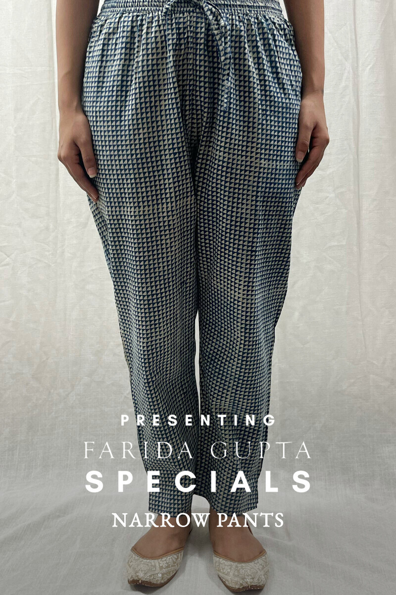 Ajrak Hand Block-Printed Cotton Narrow Pants