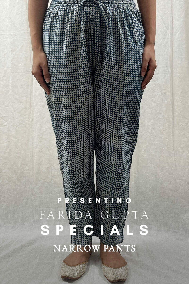 Ajrak Hand Block-Printed Cotton Narrow Pants