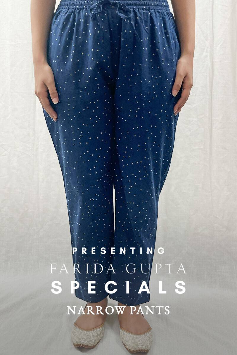 Ajrak Hand Block-Printed Cotton Narrow Pants