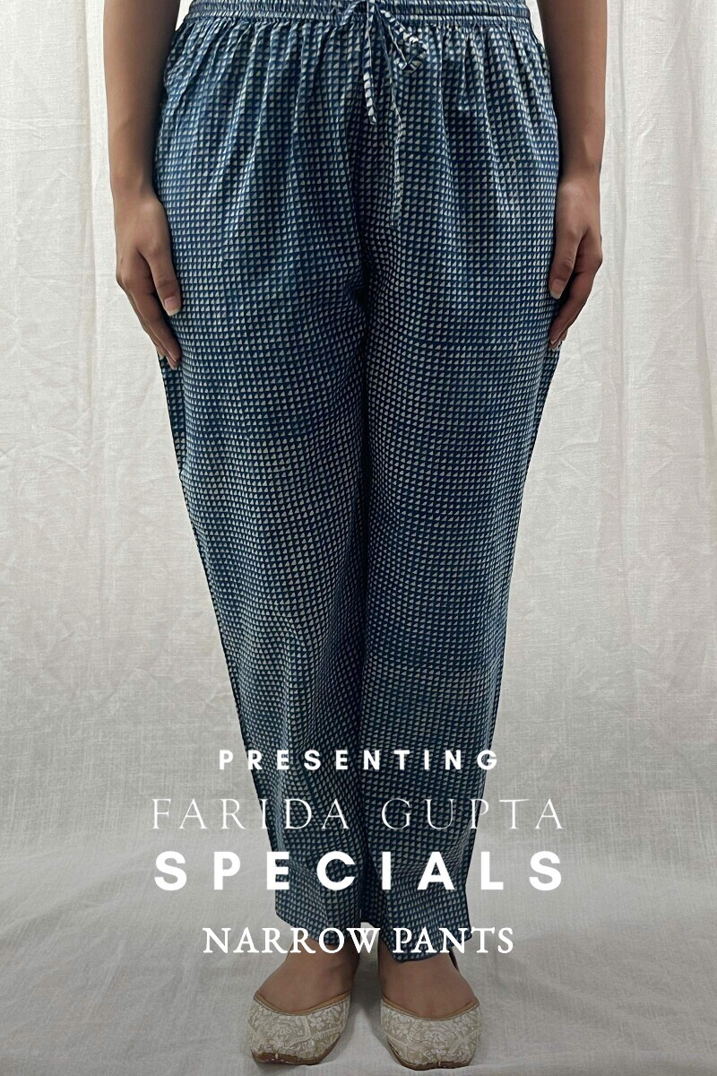 Ajrak Hand Block-Printed Cotton Narrow Pants