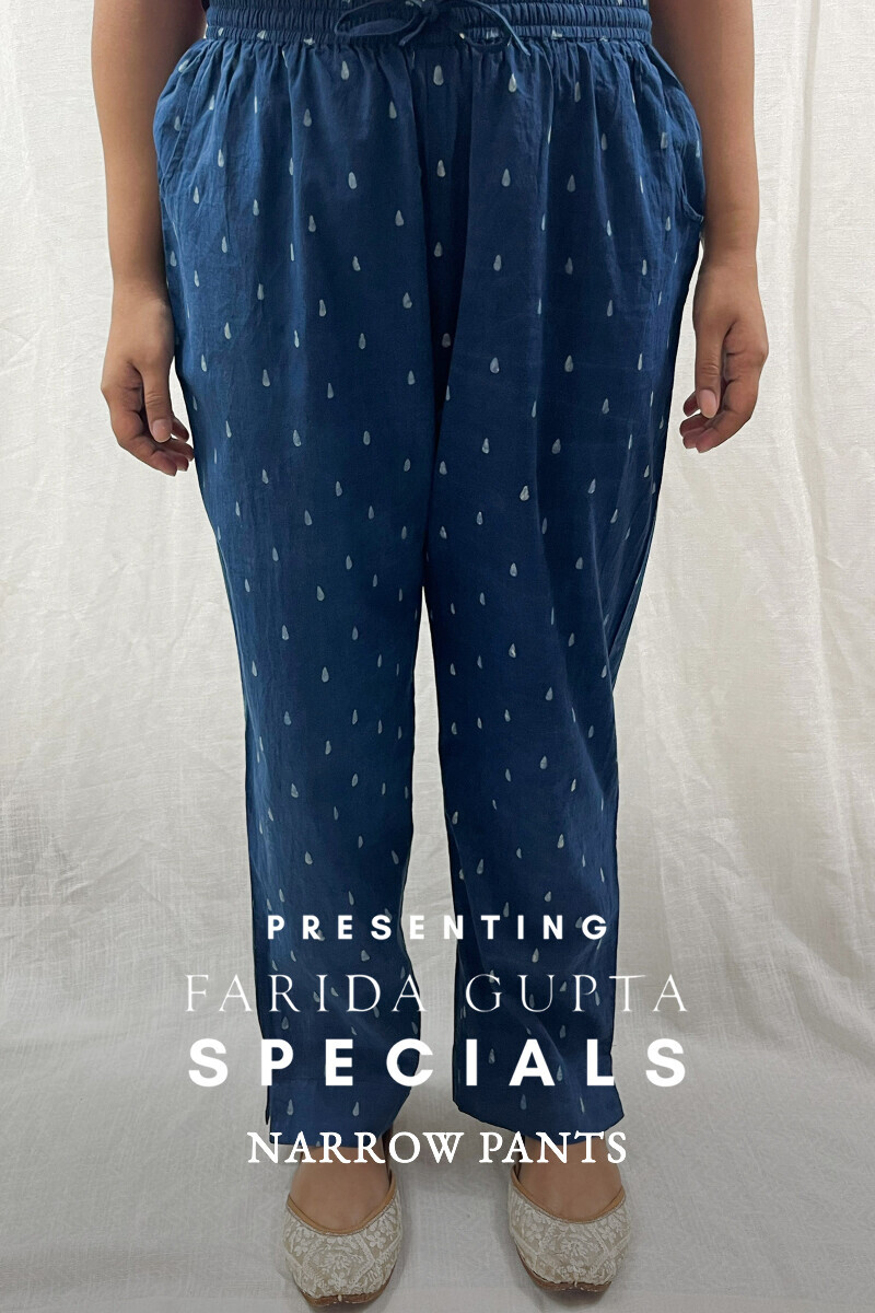 Ajrak Hand Block-Printed Cotton Narrow Pants
