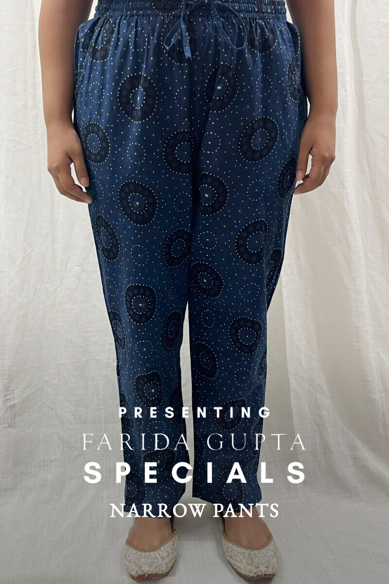 Ajrak Hand Block-Printed Cotton Narrow Pants