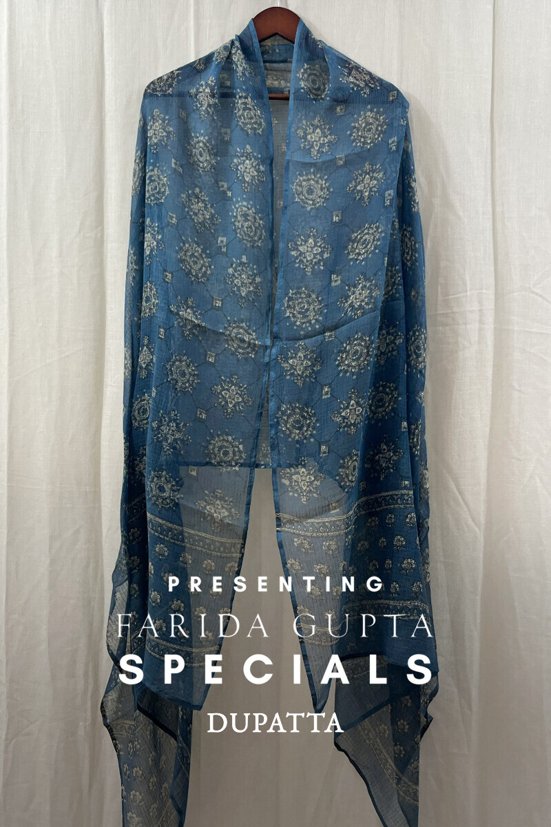 Akola Hand Block-Printed Kota Dupatta