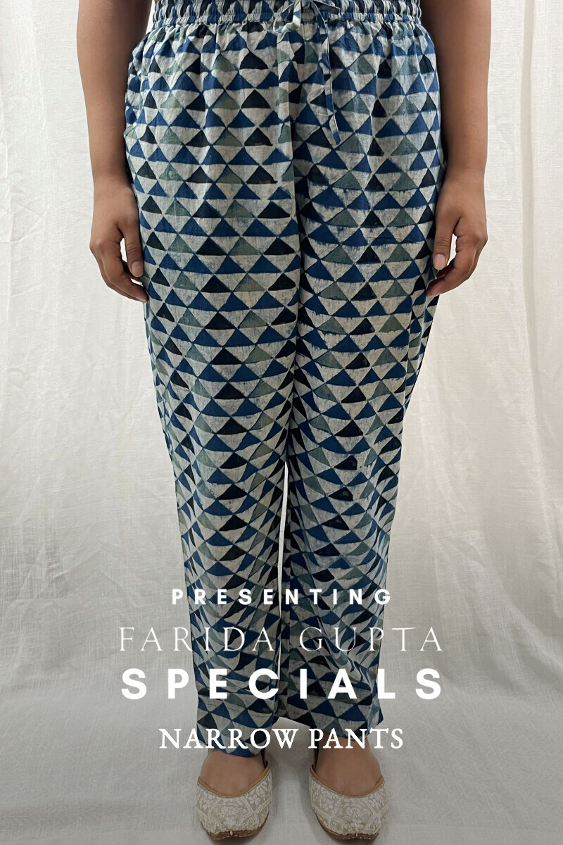 Ajrak Hand Block-Printed Cotton Narrow Pants