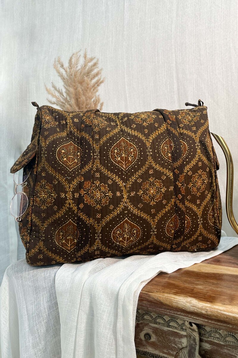Ajrak Hand Block-Printed Cotton Duffel Bag