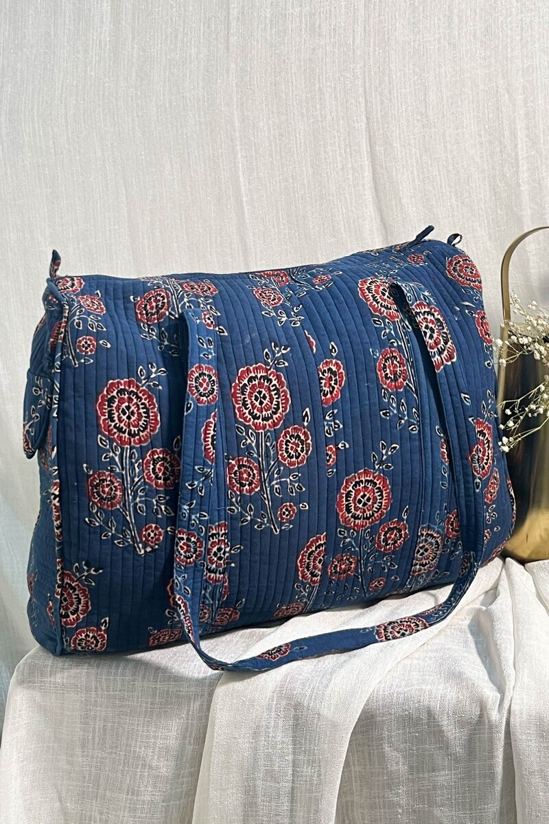 Ajrak Hand Block-Printed Cotton Duffel Bag