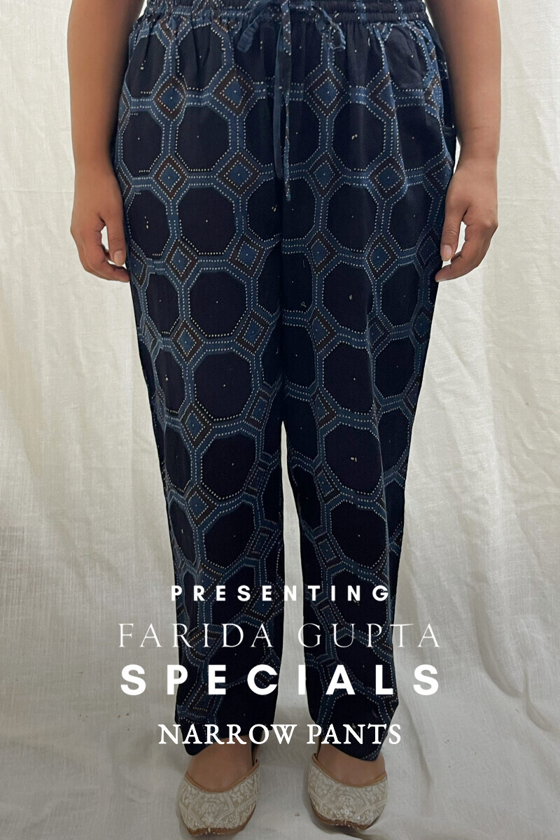Ajrak Hand Block-Printed Cotton Narrow Pants