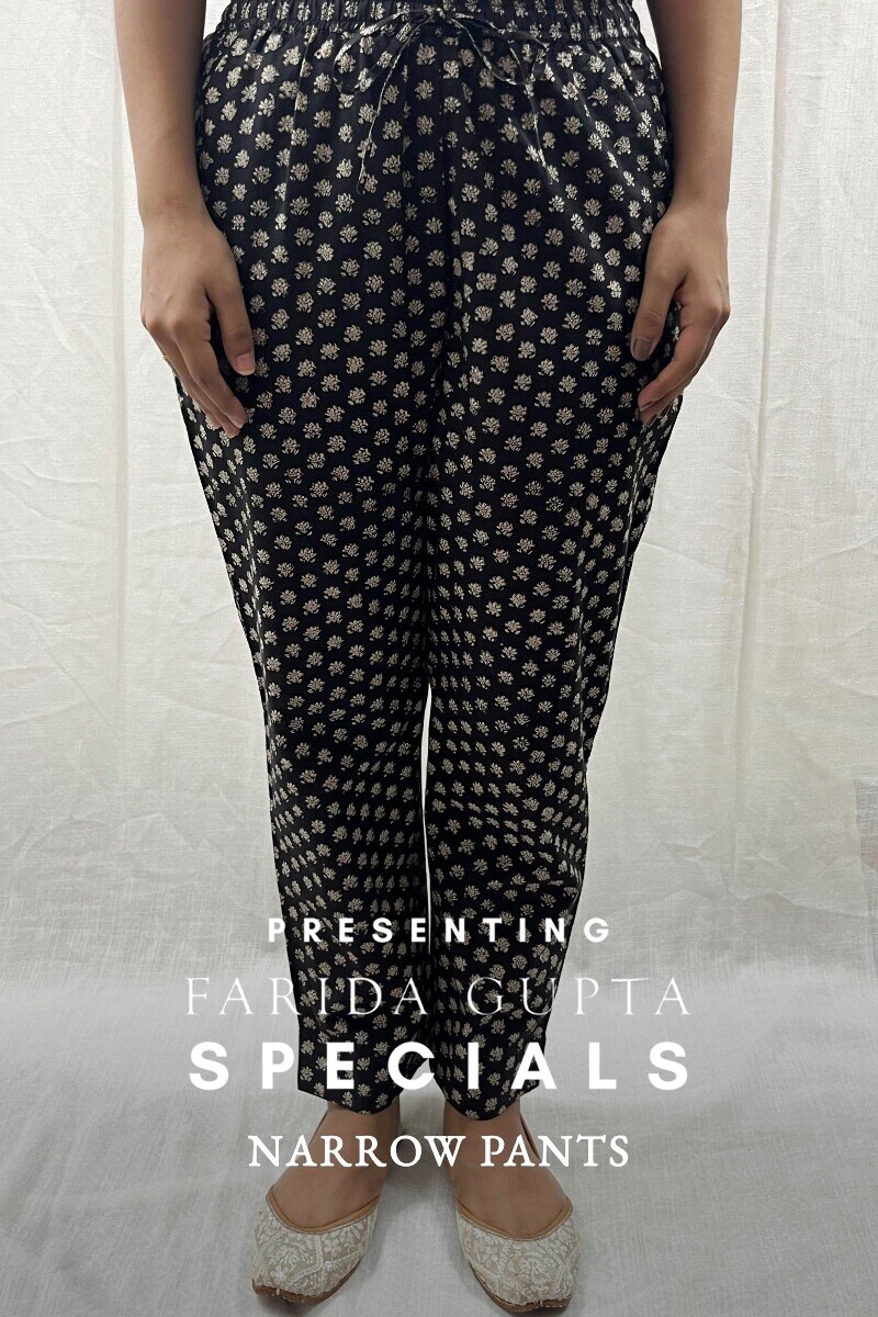 Bagru Hand Block-Printed Cotton Narrow Pants