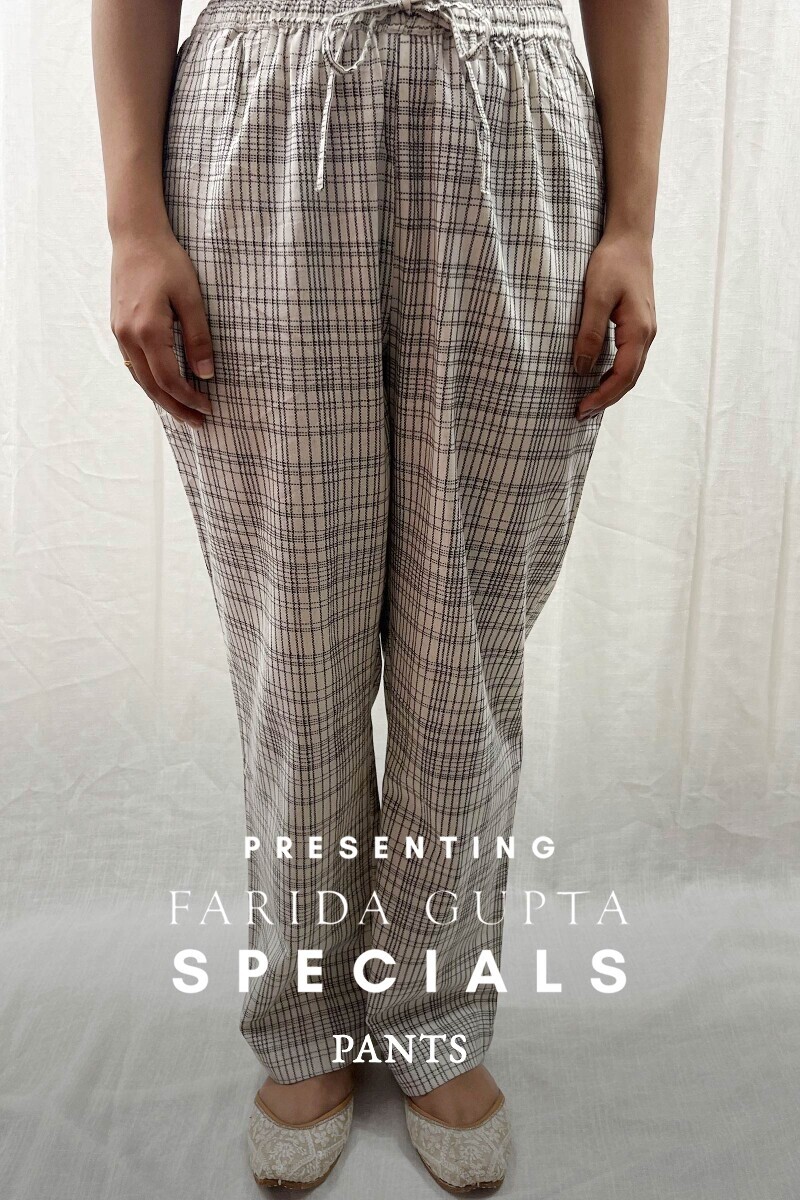 White Handcrafted Handloom Cotton Pants