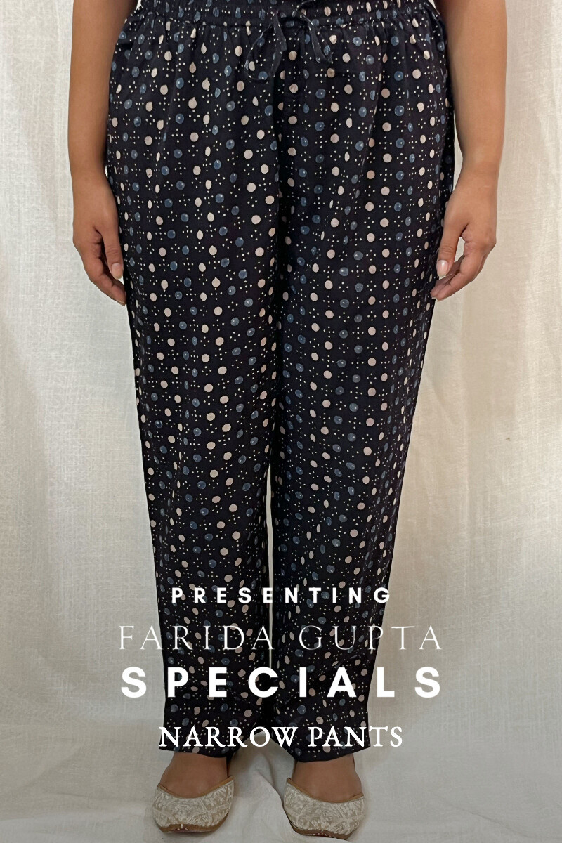 Ajrak Hand Block-Printed Cotton Narrow Pants