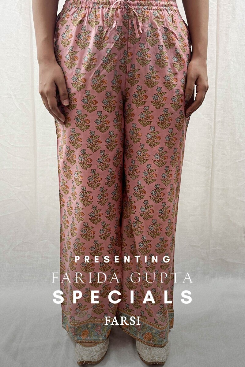 Pink Hand Printed Modal Farsi