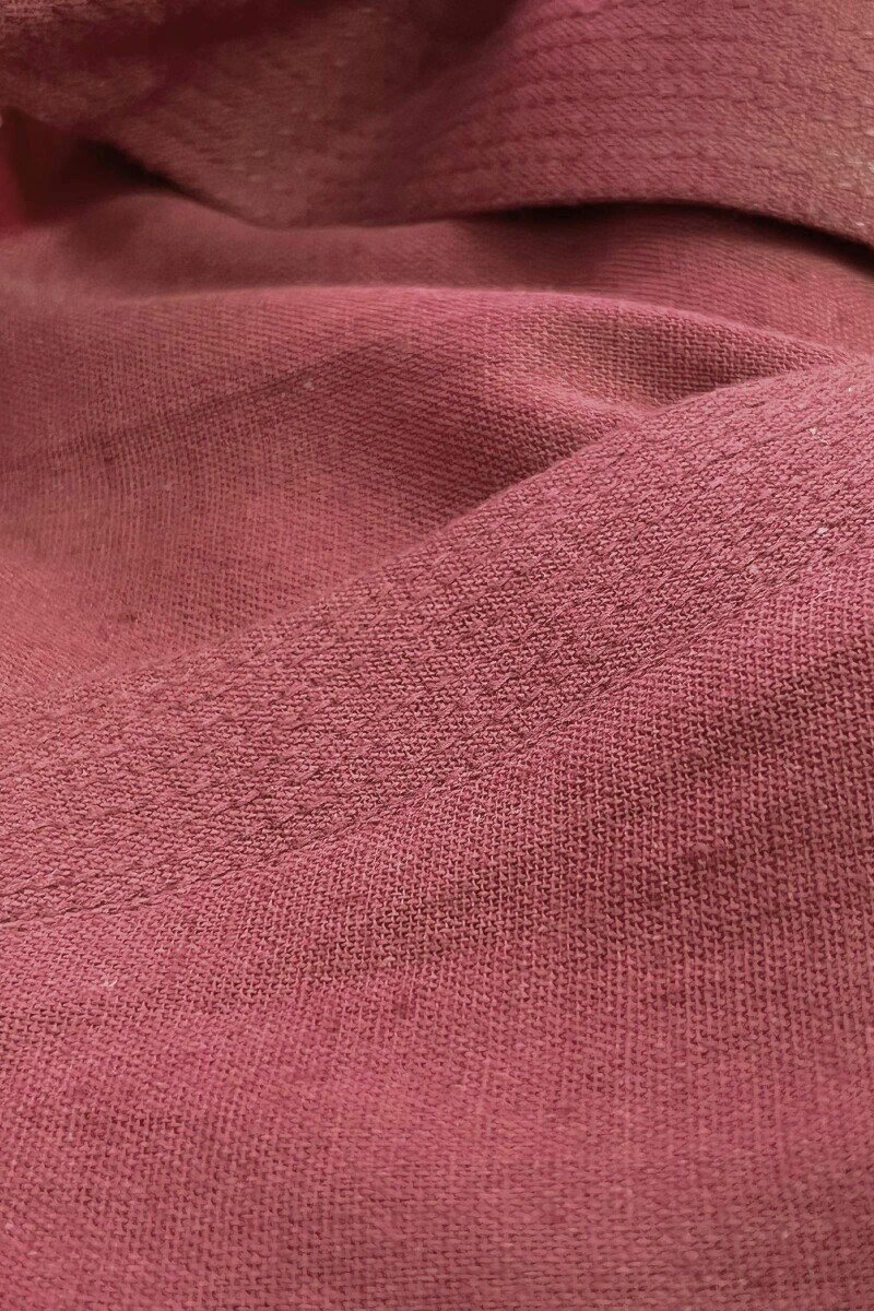 Ruby Pink Handcrafted Straight Cotton Flax Kurta