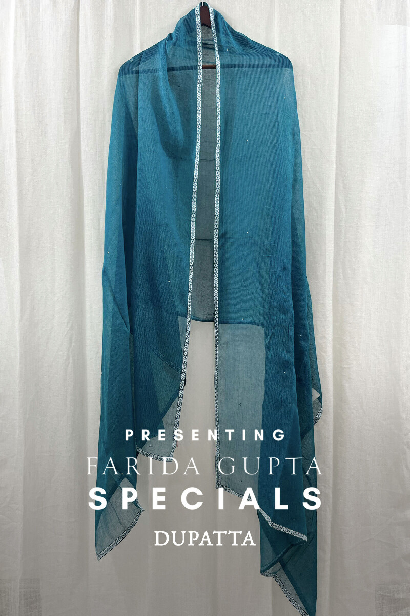 Blue Handcrafted Kota Dupatta