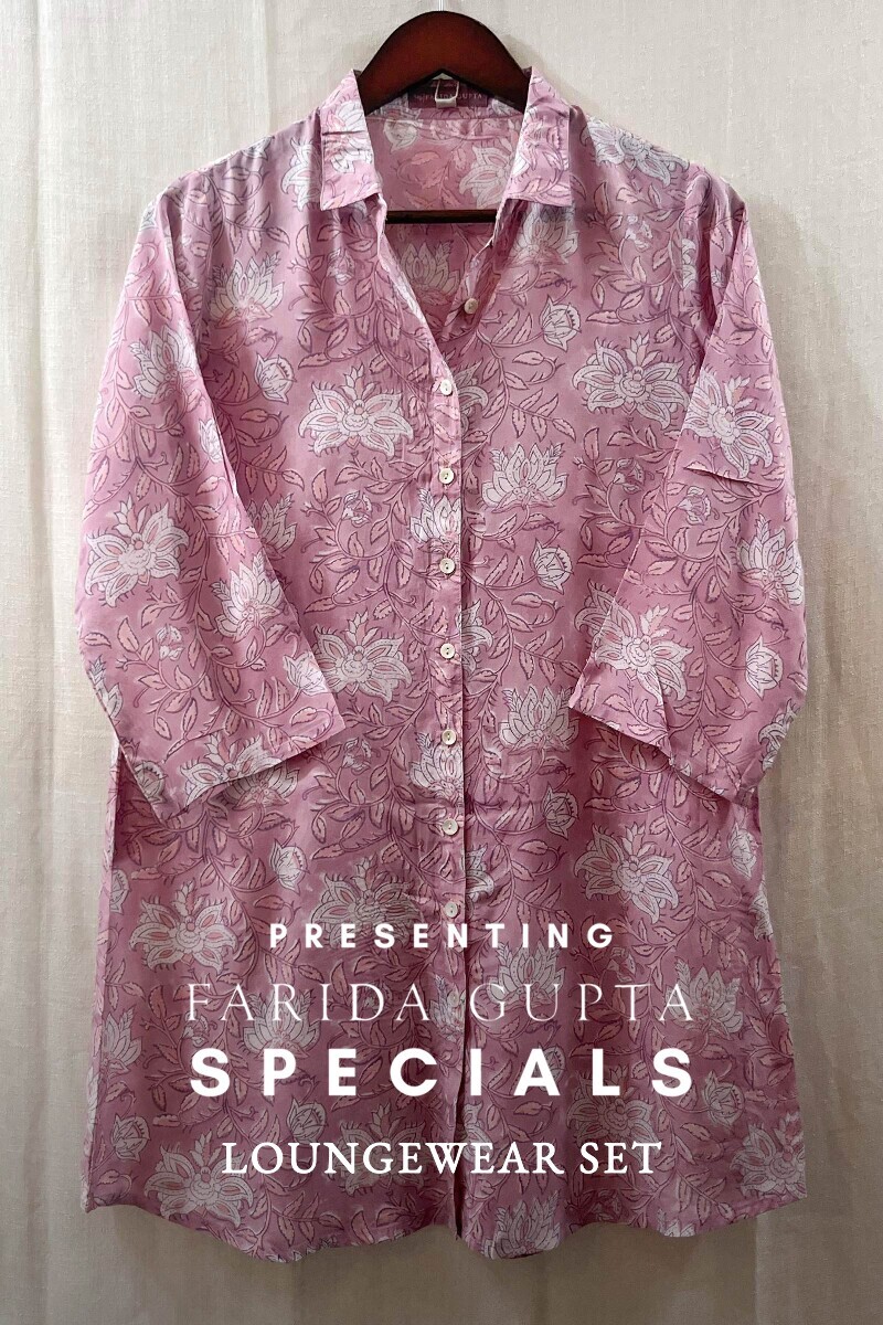 Pink Hand Block-Printed Modal Top