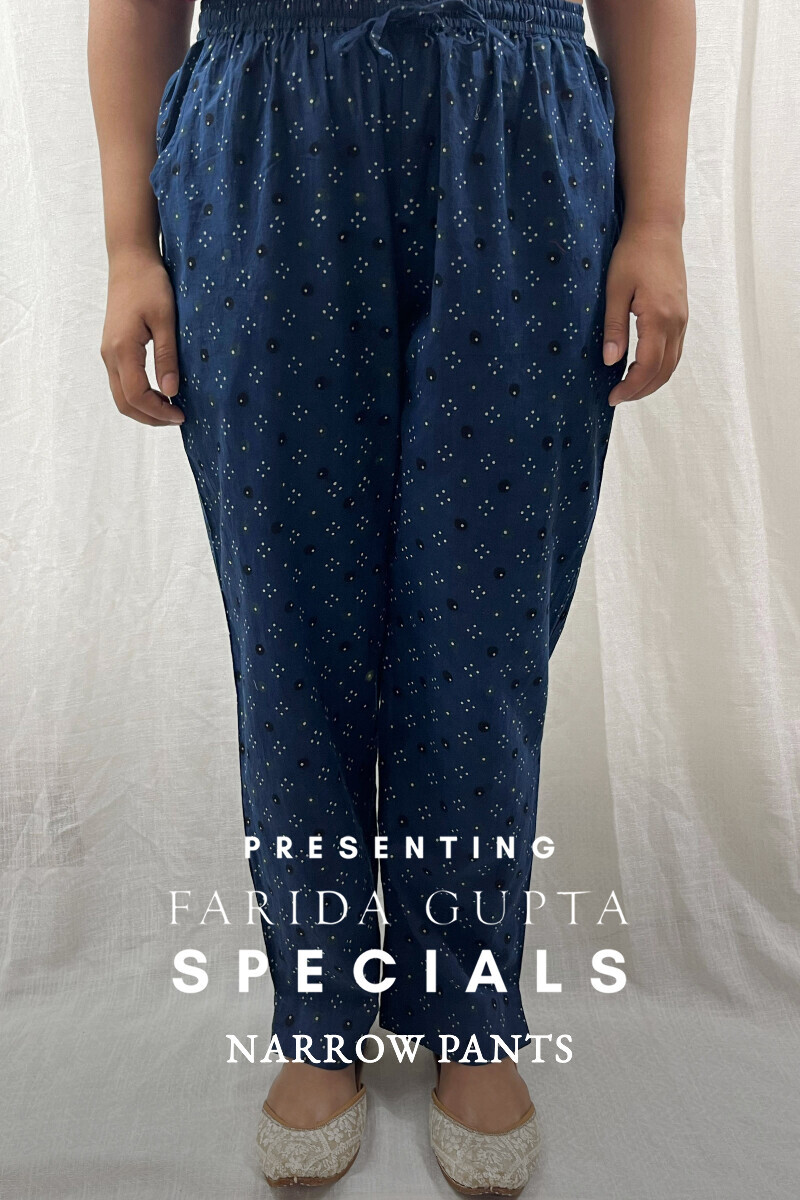 Ajrak Hand Block-Printed Cotton Narrow Pants