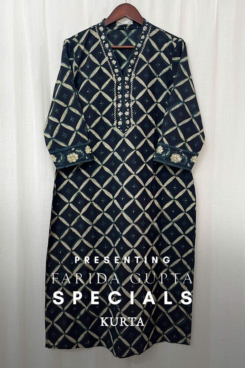 Bagru Hand Block-Printed Straight Cotton Kurta