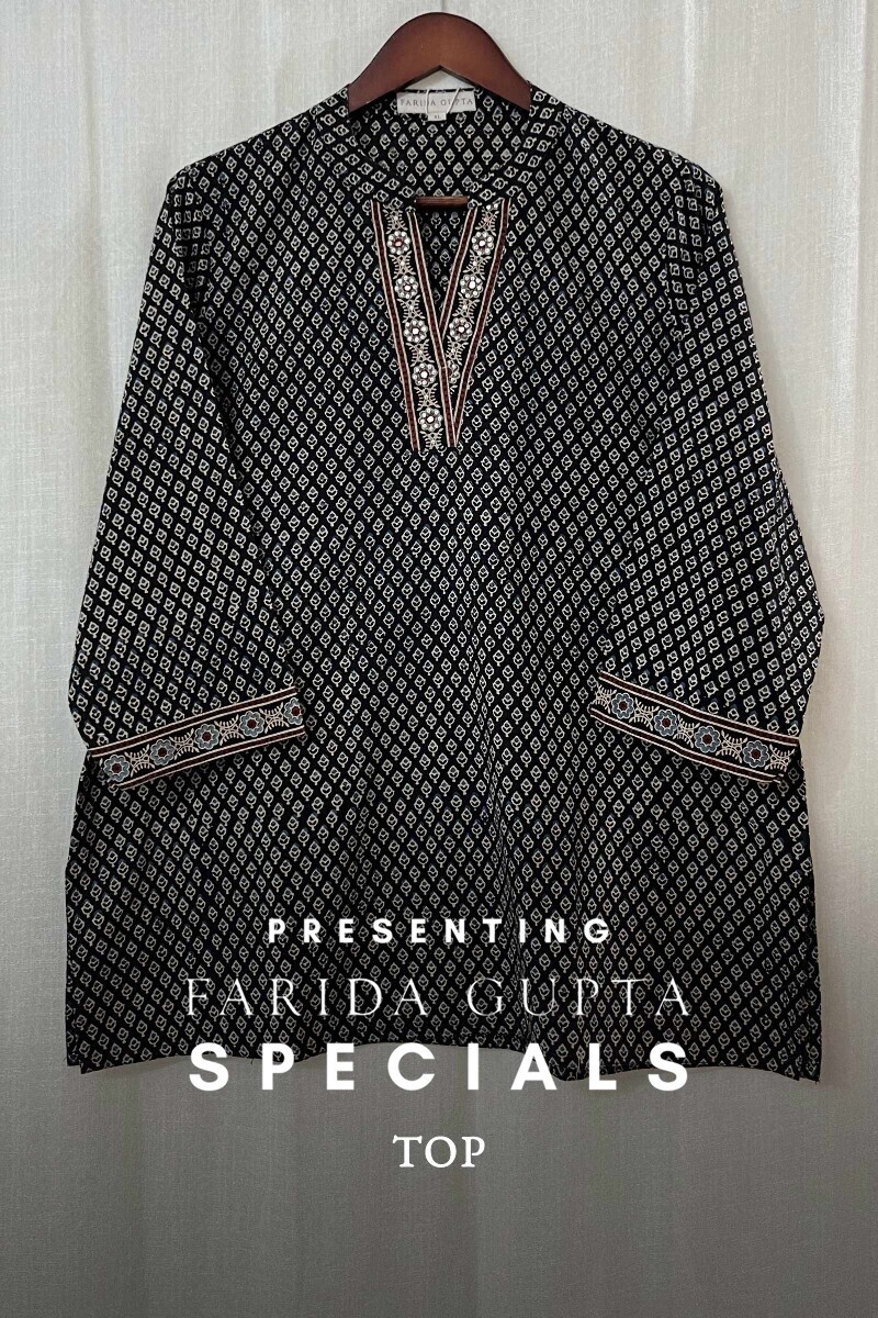Ajrak Hand Block-Printed Cotton Top