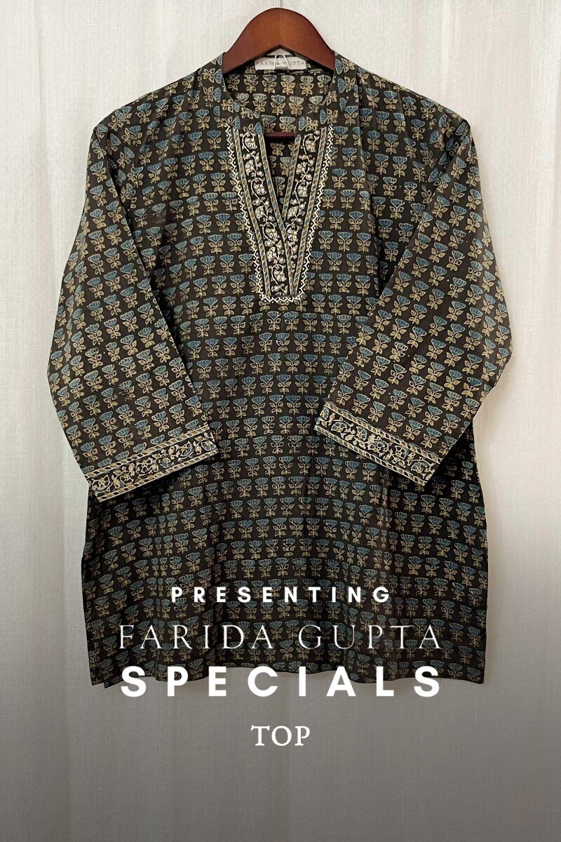 Ajrak Hand Block-Printed Cotton Top