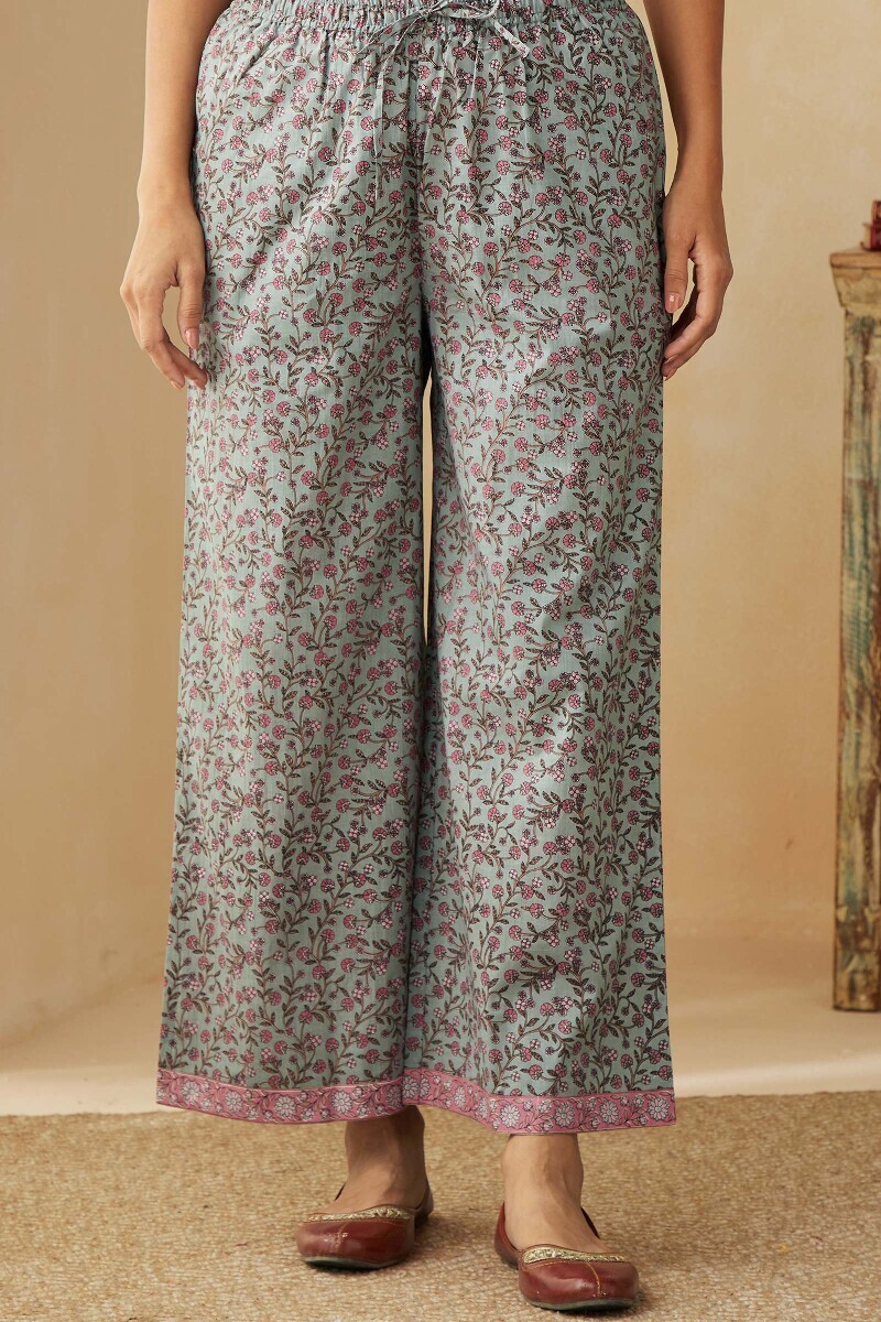 Blue Hand Printed Cotton Farsi