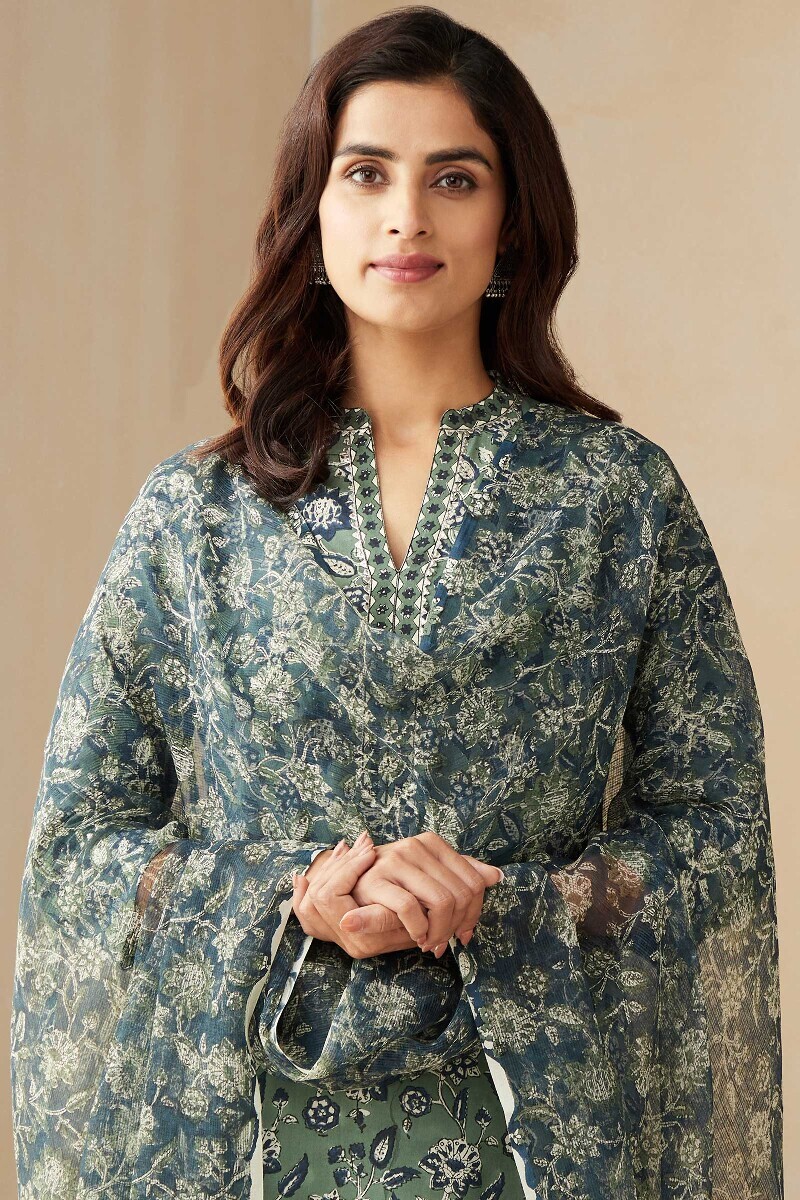 Bagru Hand Block-Printed Kota Dupatta