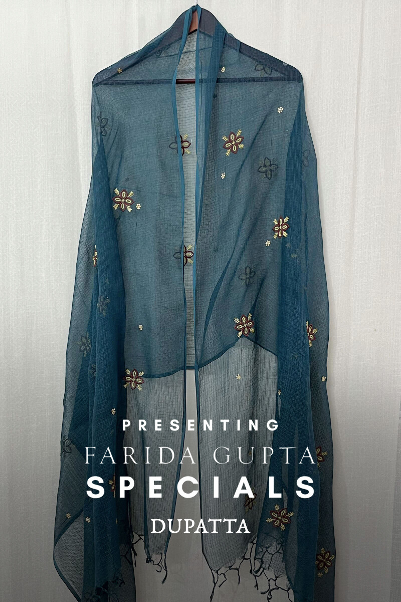 Dark Green Handcrafted Kota Dupatta