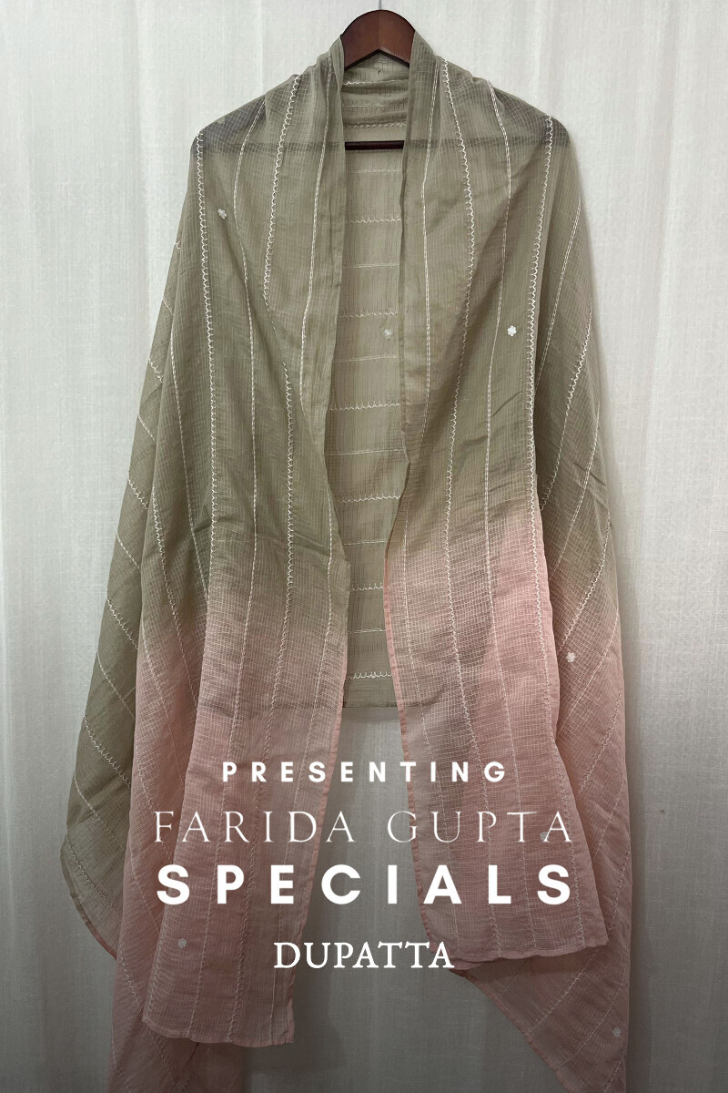 Pink Handcrafted Kota Dupatta