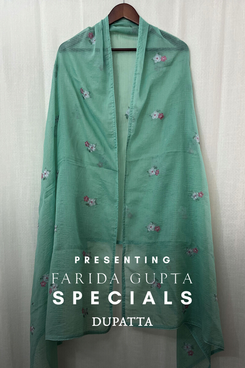 Green Handcrafted Kota Dupatta