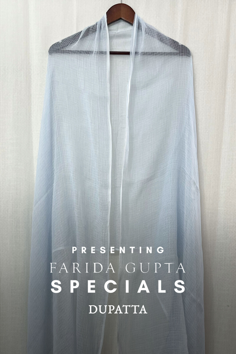 Light Blue Handcrafted Kota Dupatta