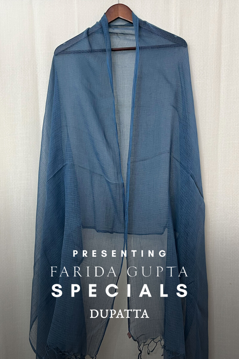 Blue Handcrafted Kota Dupatta