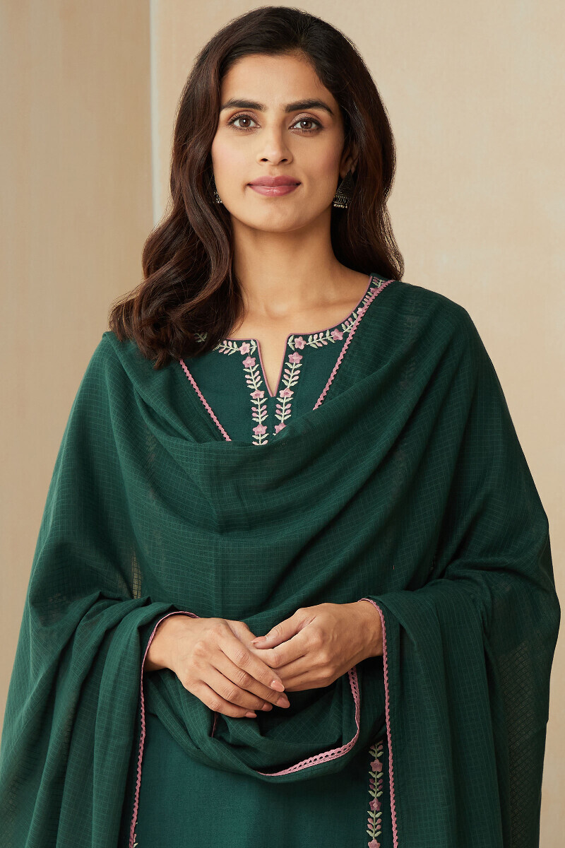 Green Handcrafted Kota Dupatta