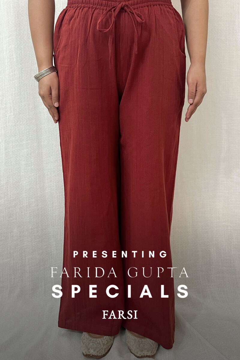 Maroon Handcrafted Cotton Farsi