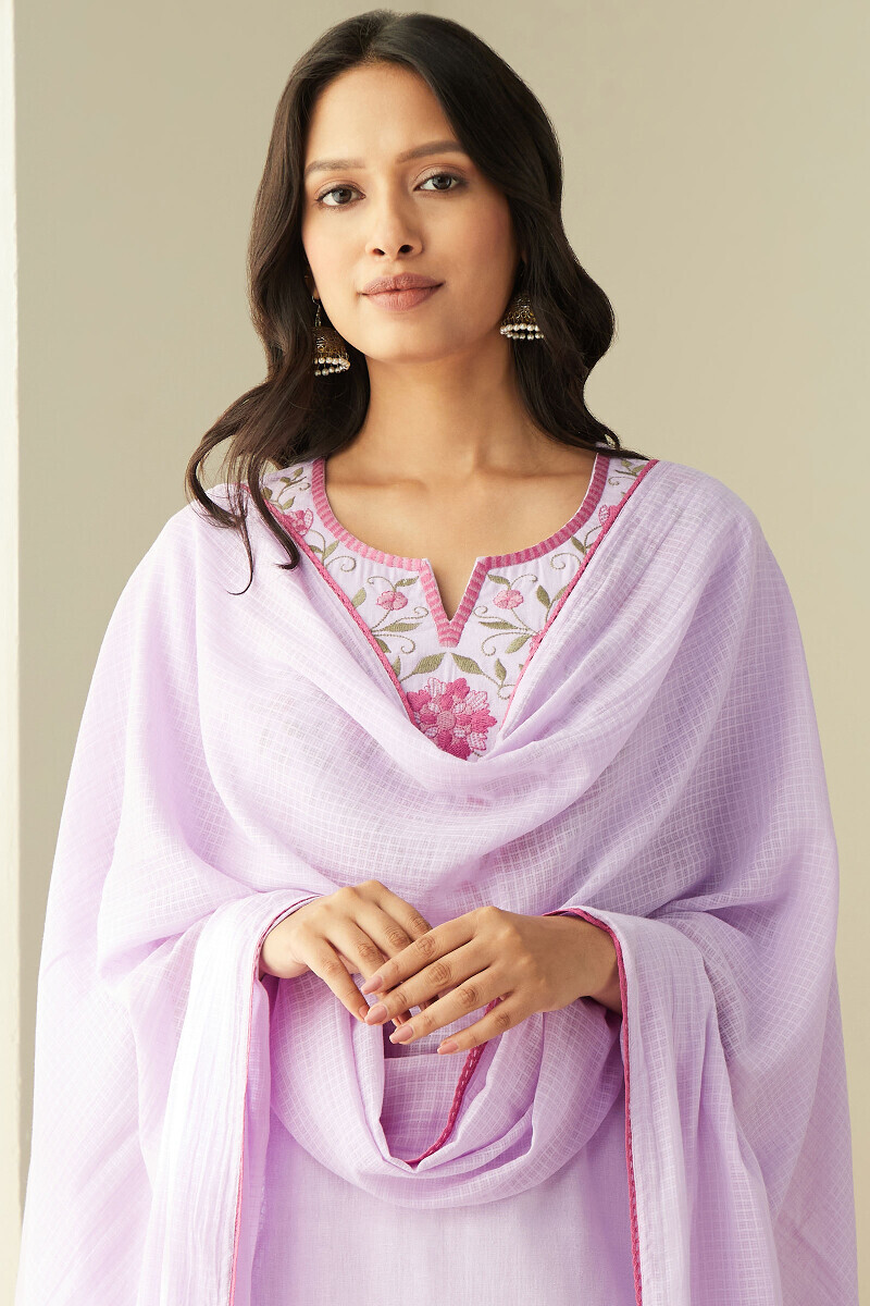 Purple Handcrafted Kota Dupatta