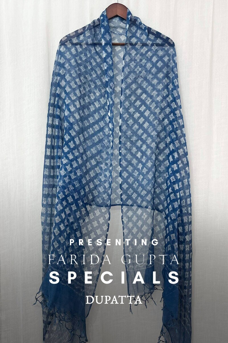 Bagru Hand Block-Printed Kota Dupatta