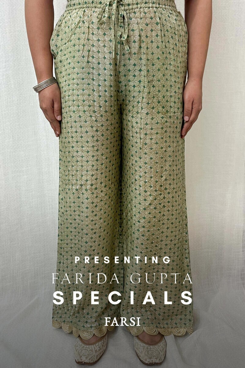 Light Green Handcrafted Modal Farsi
