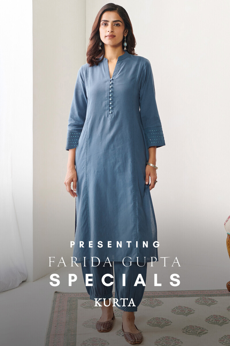 Green Handcrafted Cotton Straight Kurta