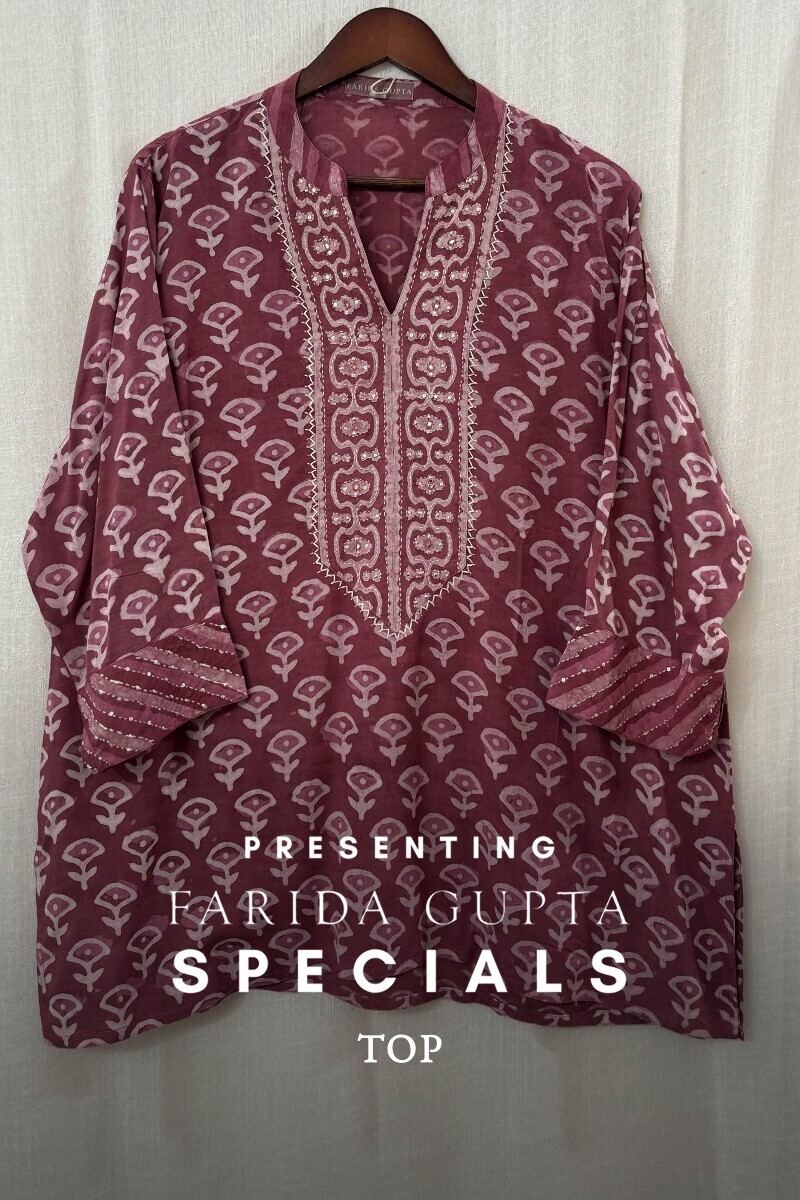 Dabu Hand Block-Printed Viscose Top