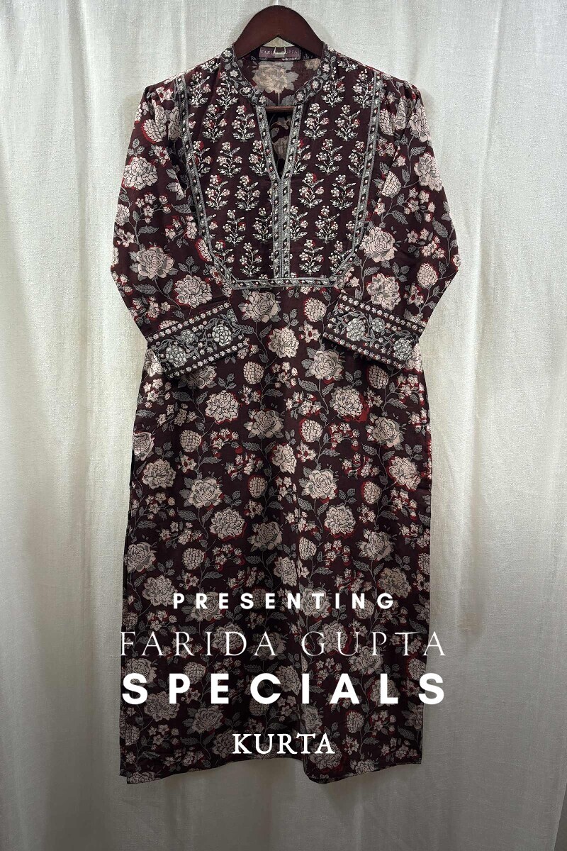 Bagru Hand Block-Printed Straight Cotton Kurta