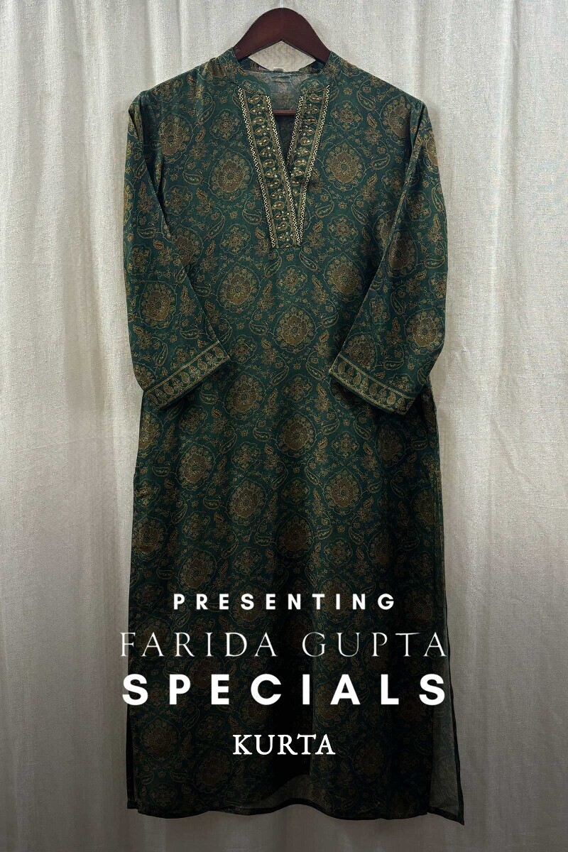 Green Digital Straight Kurta
