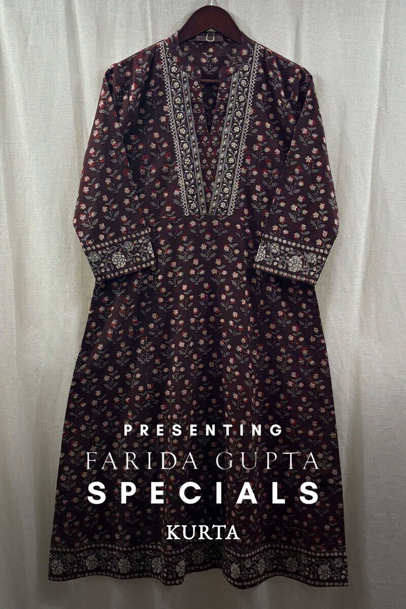 Bagru Hand Block-Printed Straight Cotton Kurta