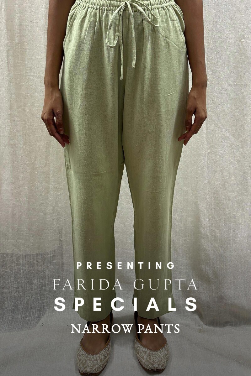 Handcrafted Cotton Narrow Pants