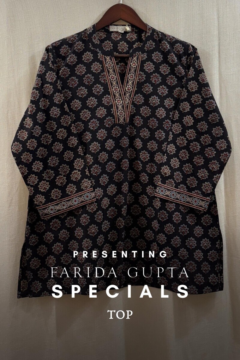 Ajrak Hand Block-Printed Cotton Top